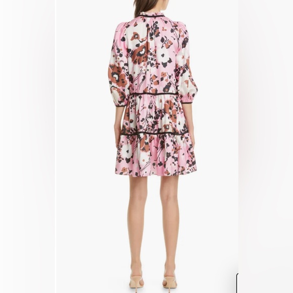 Veronica Beard Hawken Floral Tiered Silk Blend Minidress - Picture 4 of 8